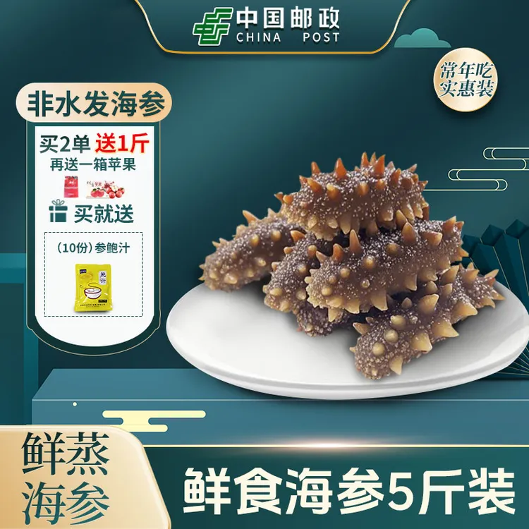 【中国邮政&央企严选】4-12头5斤装大连的甄选辽刺参鲜食海参