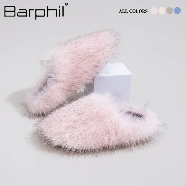 Barphil拖鞋女2025新款秋冬季室内家居柔软棉拖丰盈蓬松渐变包头