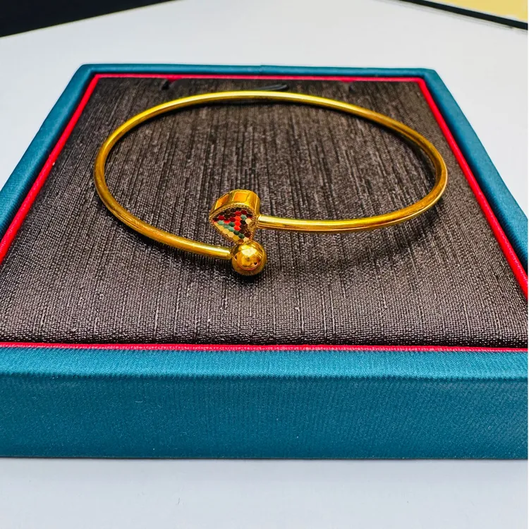 58#足金999黄金爱心金豆活口手镯