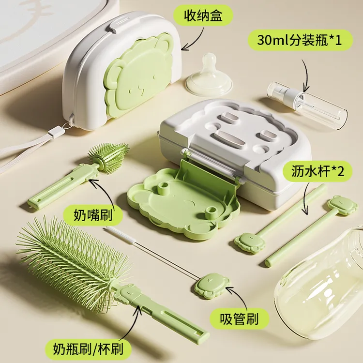 款多功能便携六合一奶瓶用品刷套装婴儿专用清洗神器硅胶材质