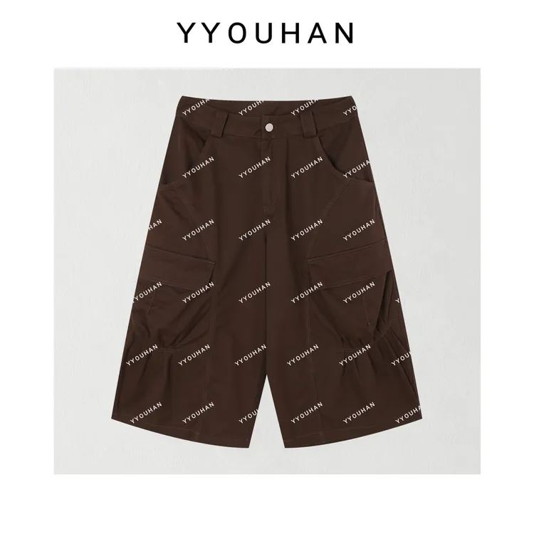 YYOUHAN 【雕塑】极简风捏褶口袋宽松百搭超薄工装休闲裤 2506C3755