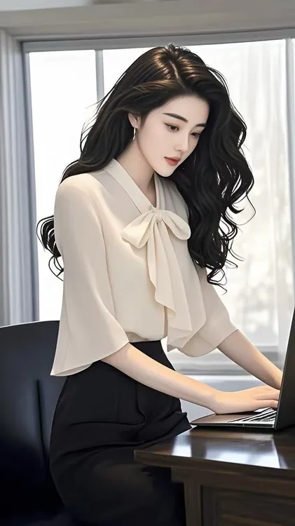 SS954杏色蝴蝶结衬衫女2025夏设计感小众优雅衬衣洋气半裙两件套