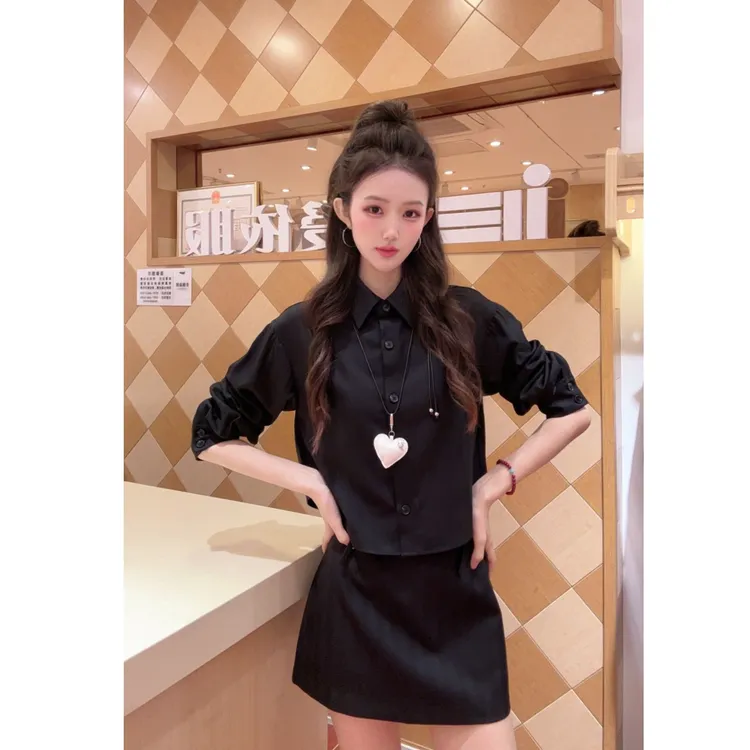 IEF/爱依服2025新款秋季梭织显瘦遮肉气质上下套裙6728-DZ9007-