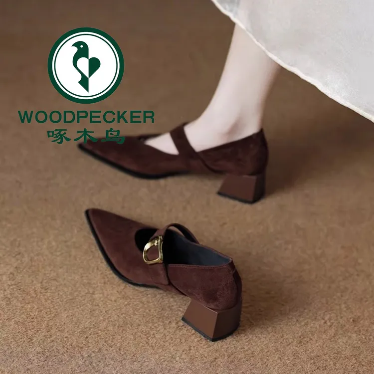 啄木鸟法式绝美复古玛丽珍鞋女2025春秋新款配裙子不累脚尖头单鞋