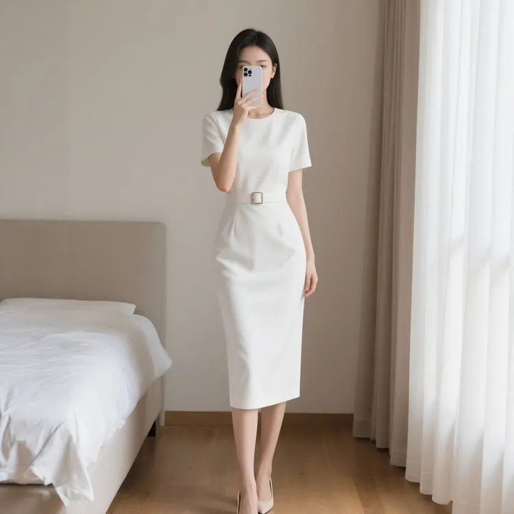 夏季新款女装时尚穿搭知性修身轻奢连衣裙气质职业女神范优雅洋气