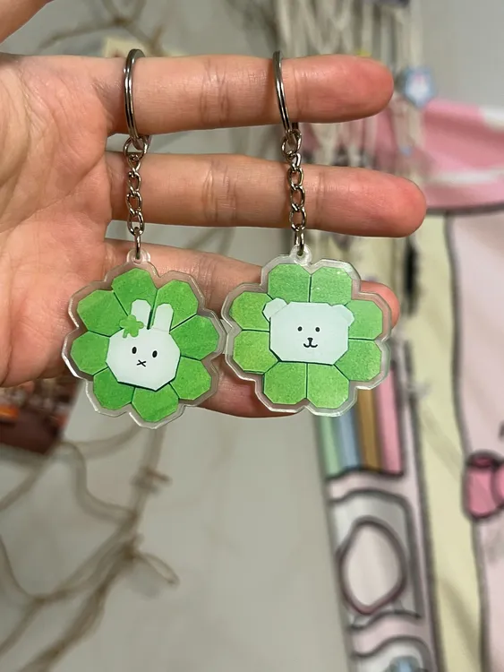 【爱宝】幸运四叶草小熊挂件钥匙扣配饰汽车钥匙扣