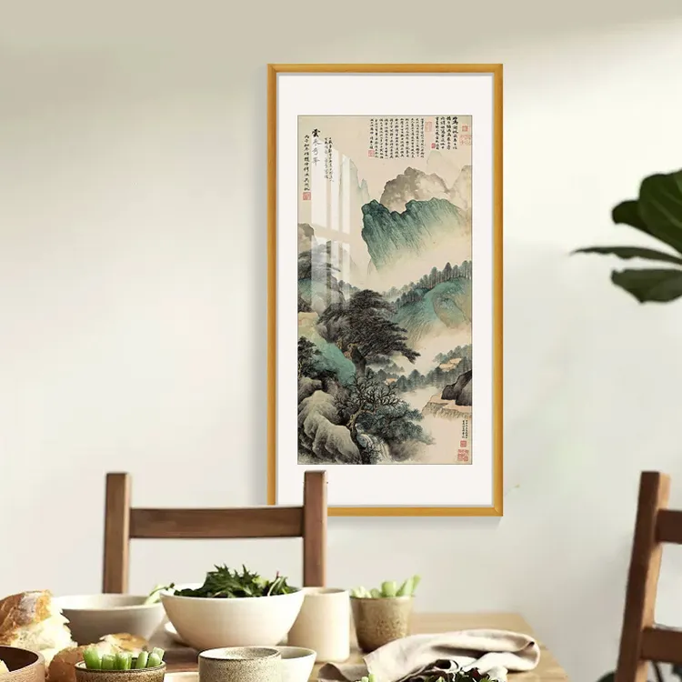 云表奇峰山水画传统艺术工艺装裱学校版画国画作品挂画定制复刻