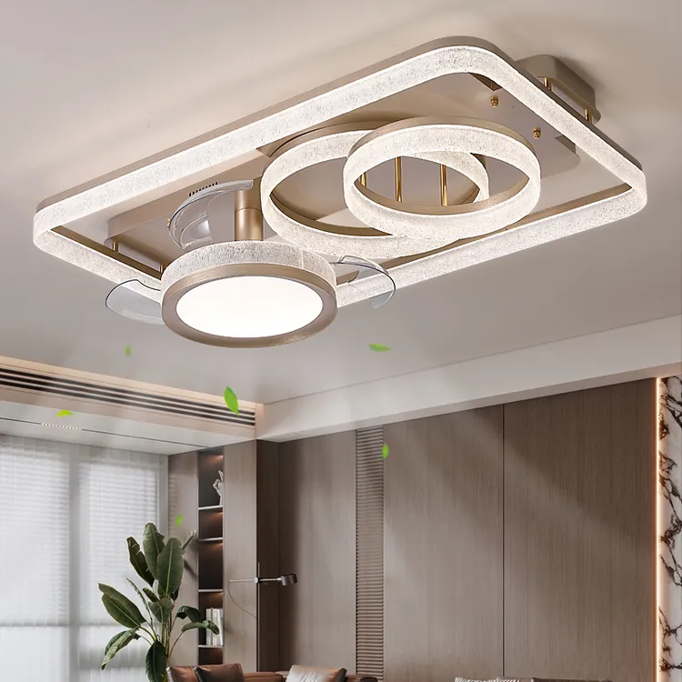 2025新款意式轻奢高级感客厅隐形风扇灯一体智能全屋灯具组合套餐