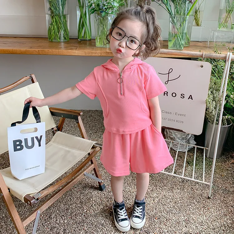 韩版、时尚、休闲、薄款、网红、时髦女童运动套装夏季2025年新款夏款