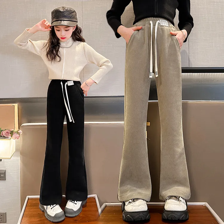 女童裤子洋气2025年儿童喇叭裤春秋款长裤春季休闲时髦中大童春装