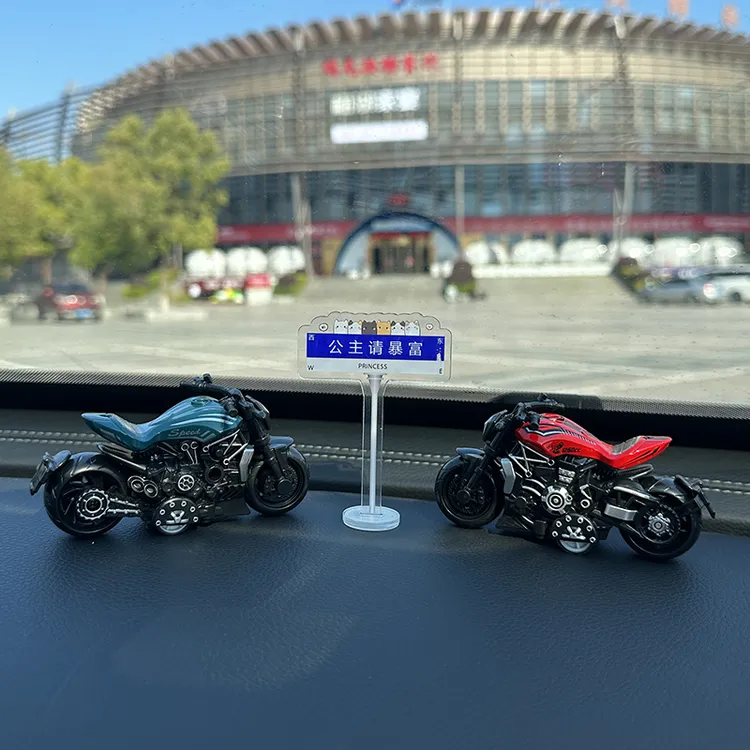 个性路牌炫酷汽车摆件机车摩托车装饰品中控台创意电动车内外摆件