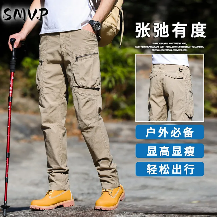 SMVP美式街头潮牌工装裤男士束脚哈伦休闲裤多口袋男士工装裤男潮