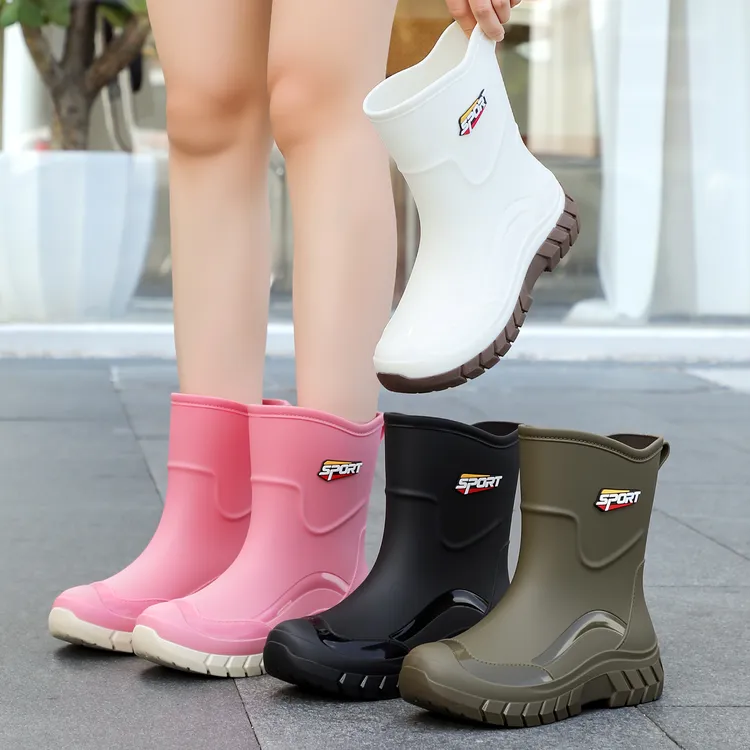 时尚雨鞋女款防滑短中筒雨靴女士中帮防水鞋轻便加绒外穿胶鞋耐磨