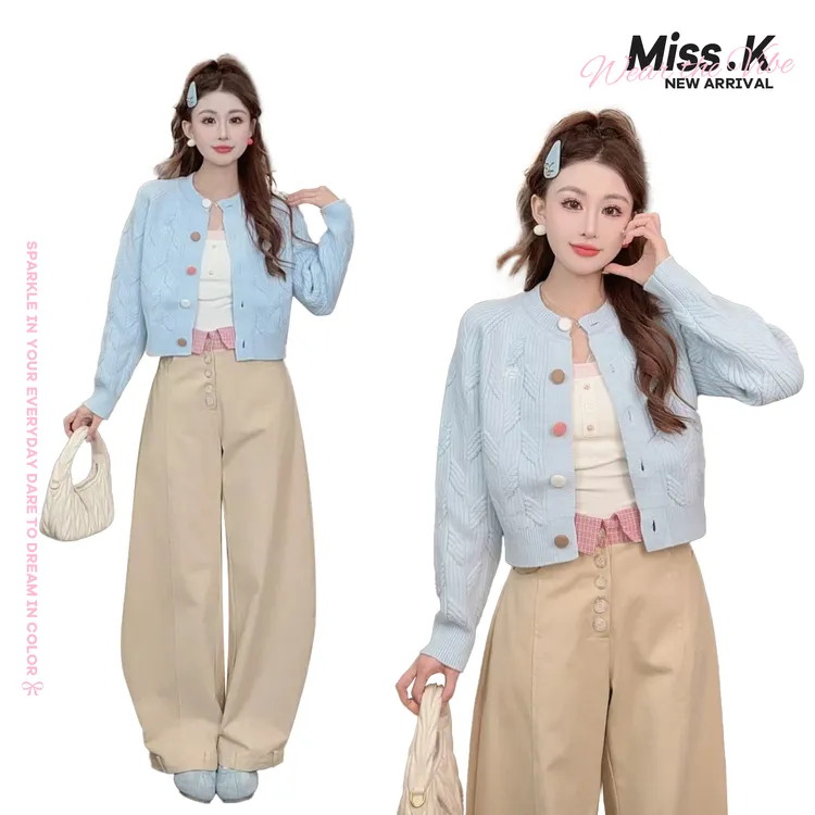 K小姐【奶盖半塘】早秋新款气质上衣裤子JJQ5MY5942 JJQ5XXK5856