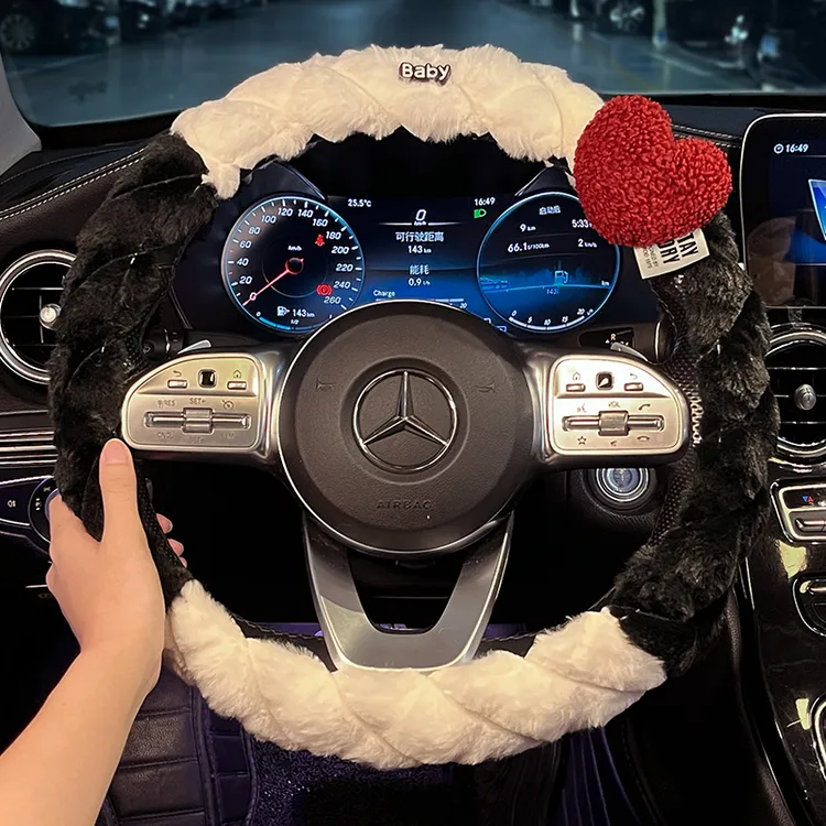 汽车方向盘套冬季毛绒高级保暖不冻手车载把套通用车内保护套装饰