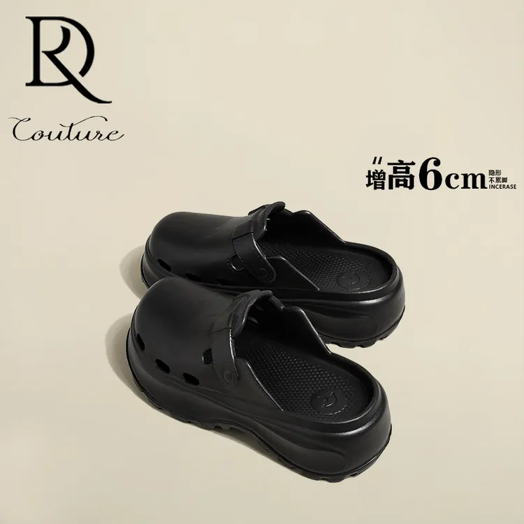 【DR官方正品】洞洞鞋女2025新款夏季防滑包头外穿沙滩厚底凉拖鞋