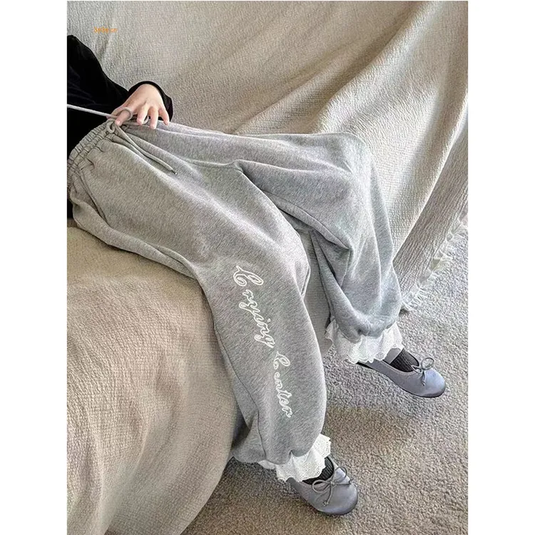 V5221-童装女童脚口花边裤