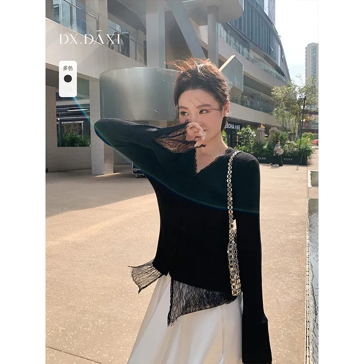 代大喜【云诺之语】初秋温柔针织开衫女毛针织衫秋季设计感长袖