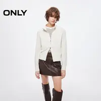 ONLY2025秋季新款插肩微宽松双向拉链亲肤开衫针织衫女|12543A005
