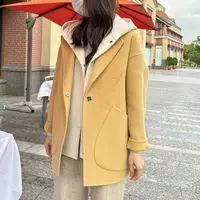 N002+325-秋冬气质女士茧型双面羊毛大衣手工缝制百搭毛呢外套