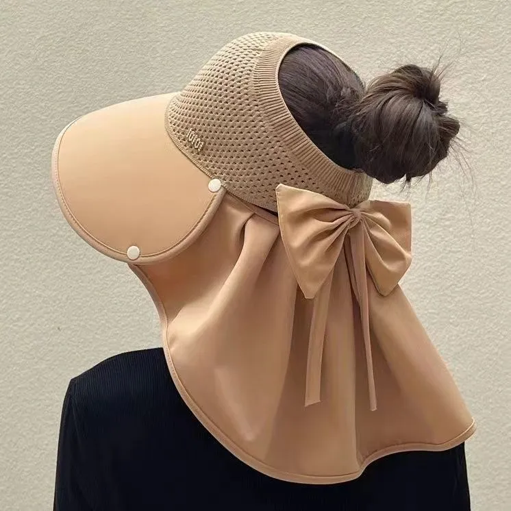 西藏新疆包邮空顶披肩帽子遮阳帽夏季骑车帽檐紫外线遮脸太阳帽护