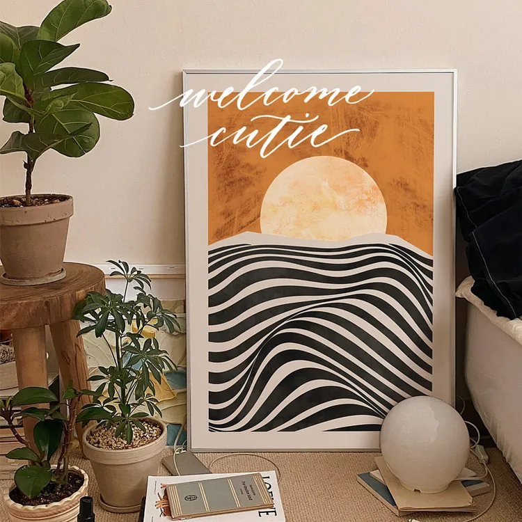 北欧ins风客厅装饰画温暖风落地画卧室小摆画玄关挂画壁画