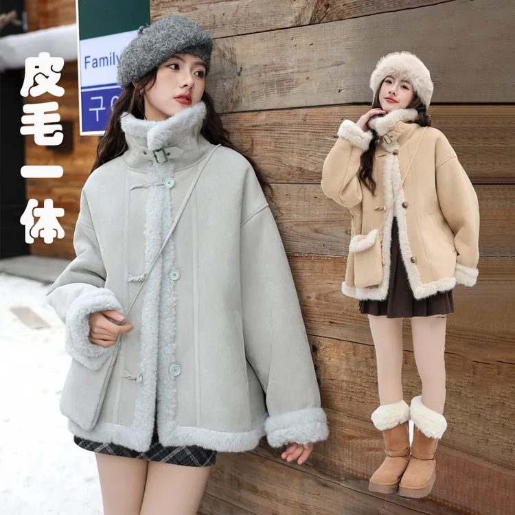 骄骄虎女童加绒加厚冬款外套2025新款初中生高中生保暖上衣潮7562