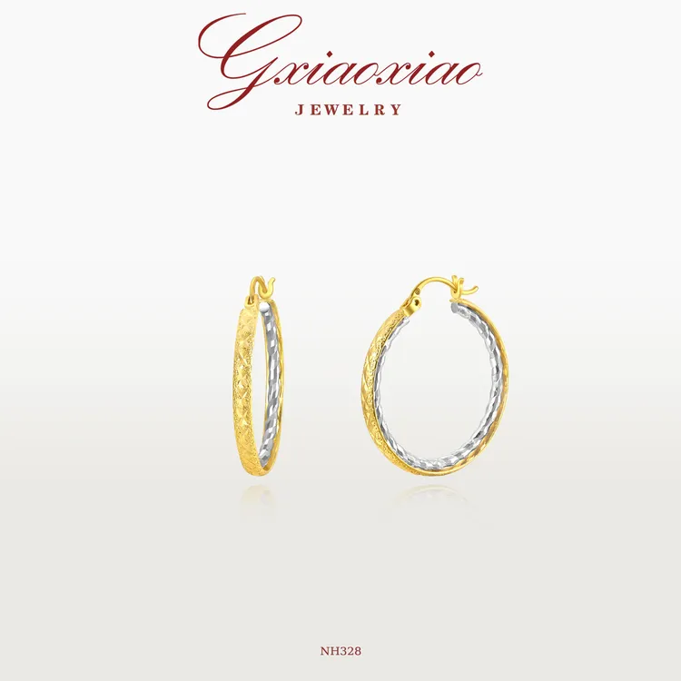 G XIAOXIAO 轻奢气质高级感双色菱形百搭耳环 NH328新年礼物