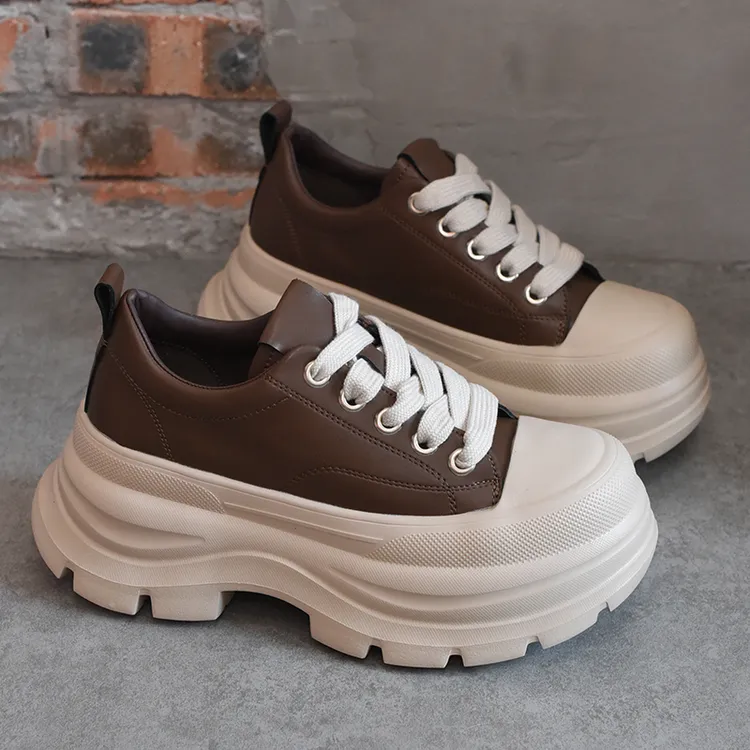 欧洲站7CM厚底增高女鞋2025新款松糕时尚轻便小个子百搭休闲单鞋