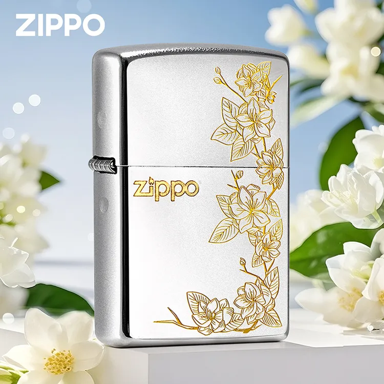 ZIPPO/之宝打火机磨砂深雕春绘茉莉君莫离送男士生日礼物防风
