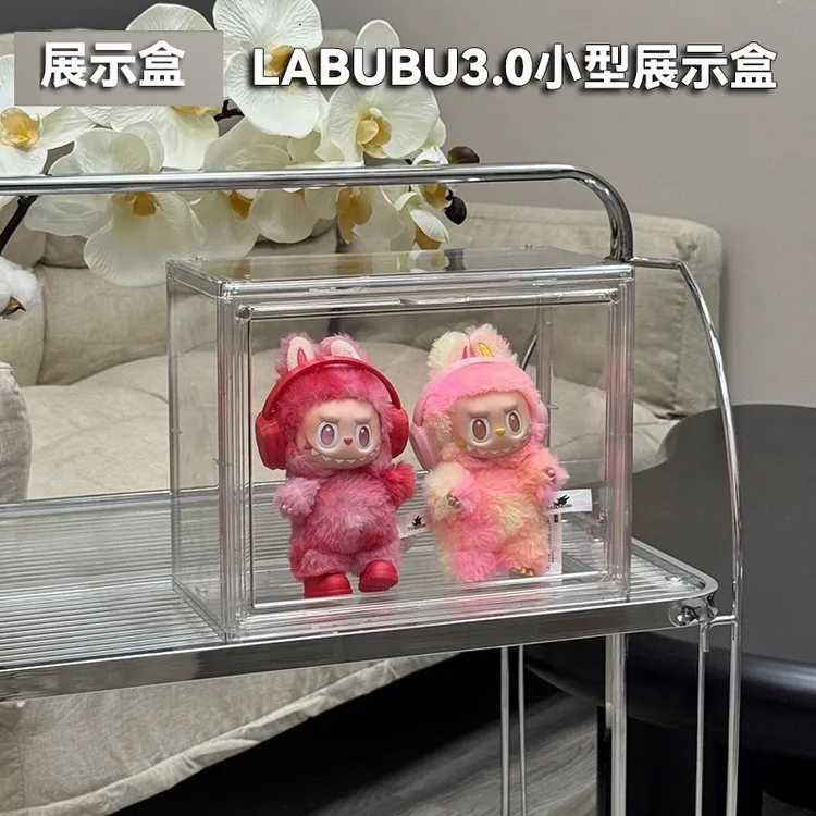 labubu展示盒第三代拉布布收纳盒公仔哭娃crybaby搪胶展示架