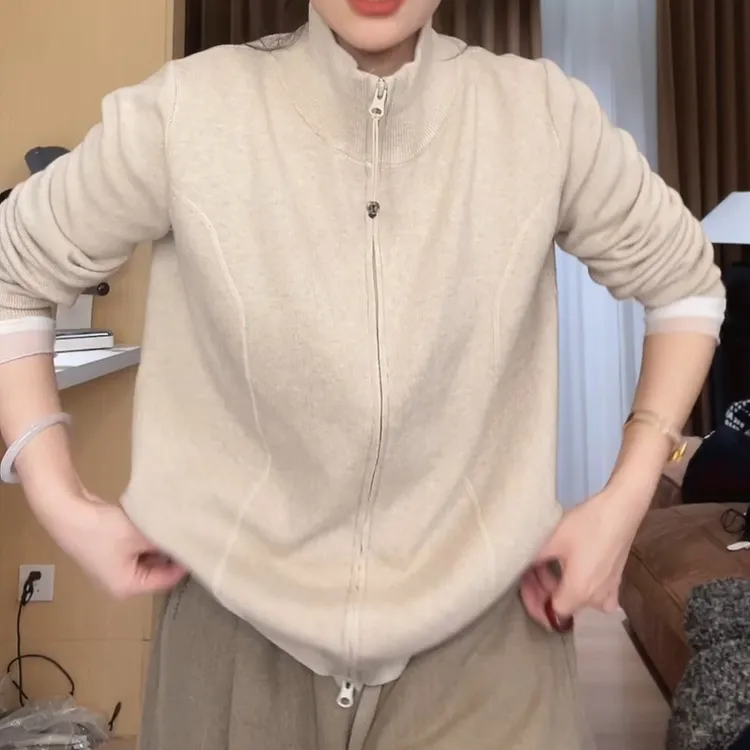 早秋新款双拉链立领长袖休闲百搭显瘦卫衣上衣LK2506856