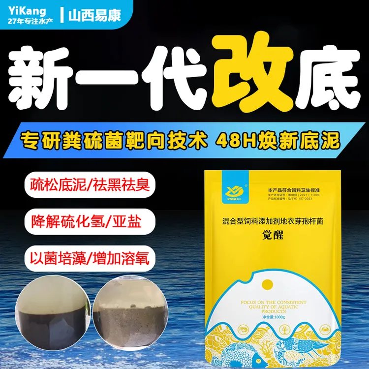 易康觉醒粪硫菌生物改底硫化氢亚盐氨氮分解残饵粪便水产改底过硫