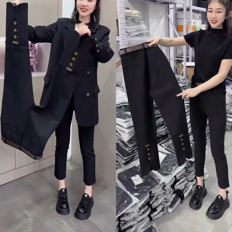 2025春季九分直筒西装裤