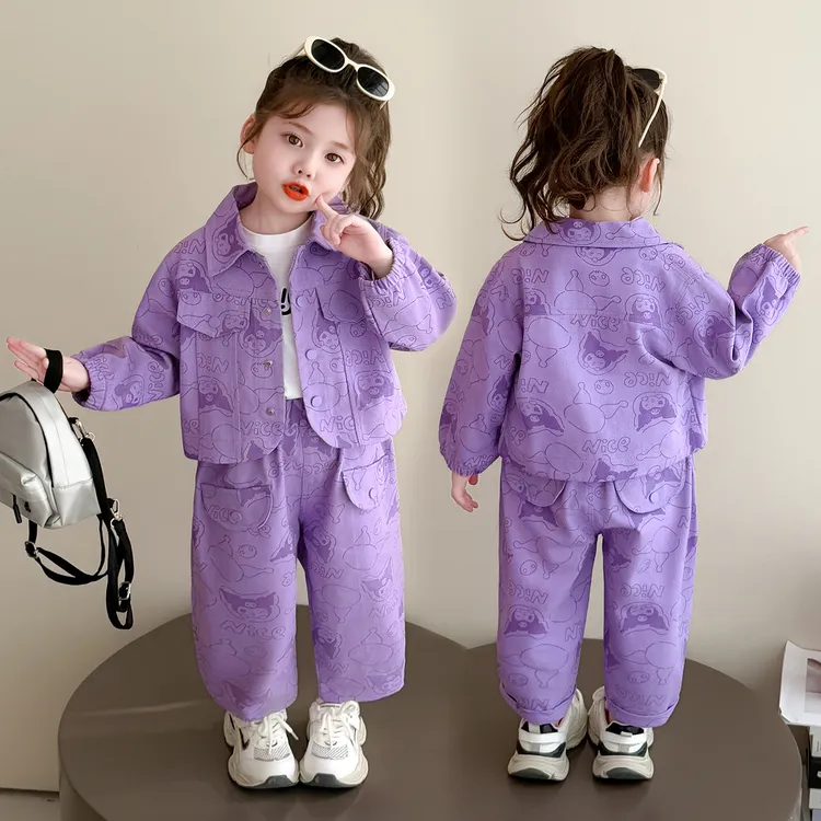 女童库洛米工装套装2025新款洋气韩版中小童3-6岁女孩秋装两件套