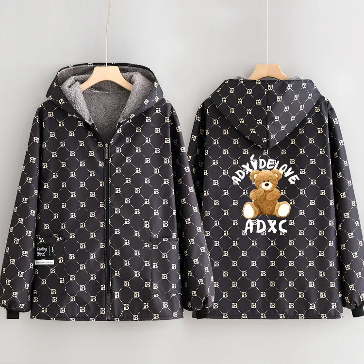 韩版短款加厚罩衣保暖长绒外套女厨房围裙摆摊上班大褂餐饮工作服