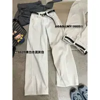 6639弹力水泥灰白裤子