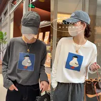 MEET ZOZO【小鸭子T】秋冬韩系卡通减龄磨毛长袖T恤1510022