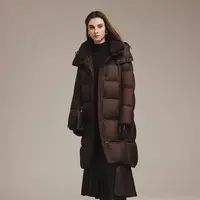 【达人主链接】坦博尔布朗尼都市时尚脱卸帽中长款羽绒服TB5520752Z