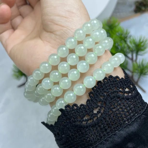 新疆和田玉清水卡8mm项链挂链多样性发货拍一发一8-01