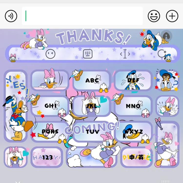 【 唐老鸭的小黛丝 】 IOS苹果安卓百度输入法可爱皮肤双色键盘外设