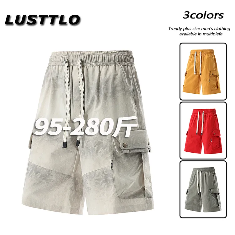 2025夏季新款美式高级感宽松大码设计感小众百搭五分裤扎染短裤男