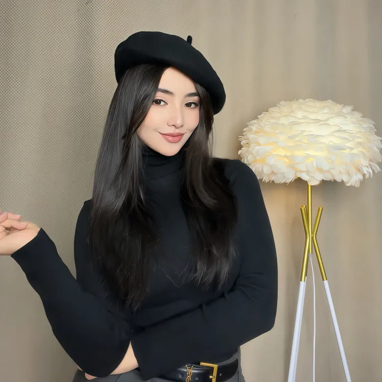 秋冬帽子贝雷帽八角帽时尚法式日系网红无檐四季通用复古百搭毛呢