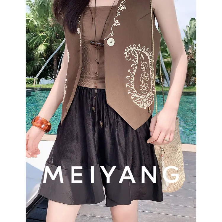 A美洋MEIYANG【商场同款】月光纱醋酸半裙 A字半身短裙含裤衬-周五