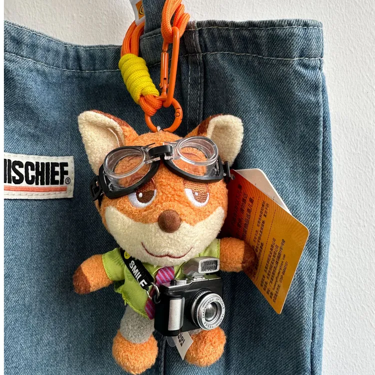 正版zootropolis狐尼克挂件毛绒包包挂件钥匙扣链疯狂动物城公仔