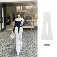 【摩登腿精】温与柔 无痛get超模腿一秒爱上！直筒微喇加绒牛仔裤