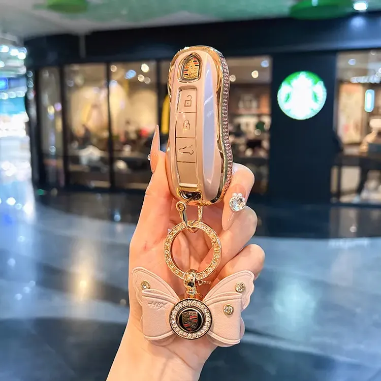 高档保时捷钥匙套帕拉梅拉壳车卡宴包macan扣718新款911女taycan