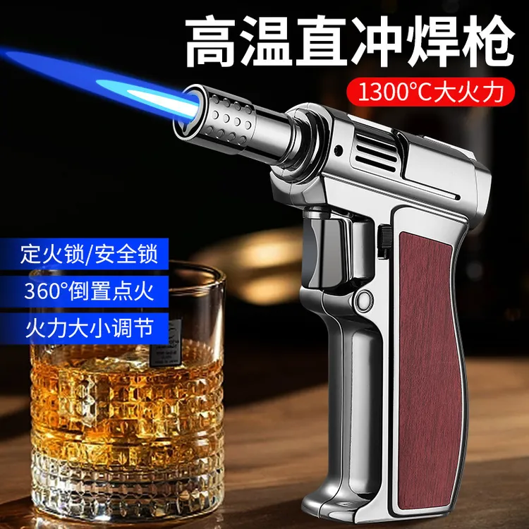 喷枪式打火机超强火力可定火多功能高温焊接充气式多色可选厂家跨