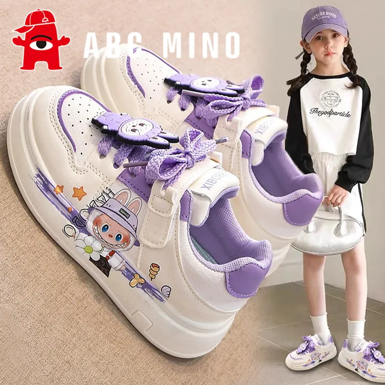 ABC MINO拉布布童鞋女童板鞋2025新款春秋儿童软底运动小白鞋女孩