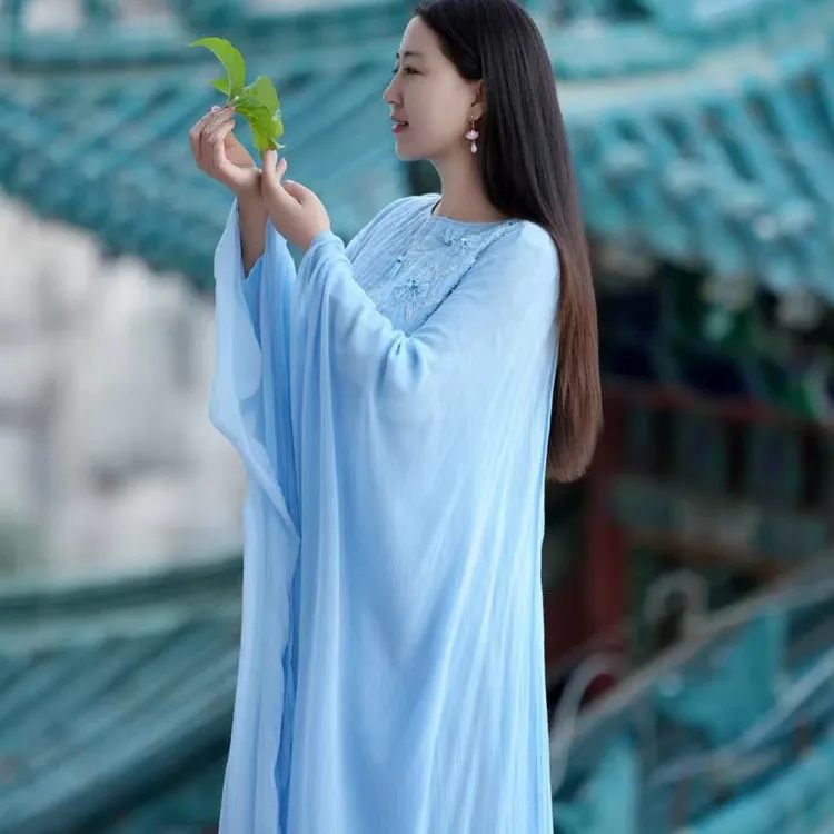 妙谛阁原创高定重工花开满衣棉麻修身飘逸能量导师禅服